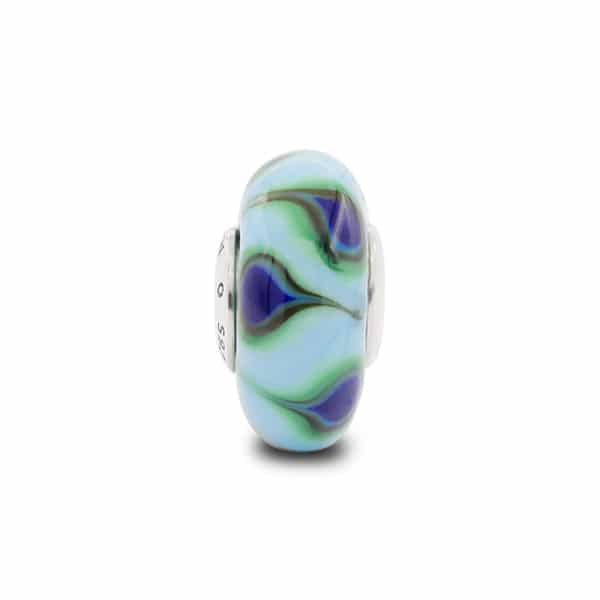 Praan Vintage Peacock Feather multicolor and blue and green and brown glass Bead by The Alternative Bead. Your official Praan Retailer from Germany