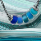 Elfbeads Cerulean Blue Frost blue; silver glass Bead by The Alternative Bead. Your official Elfbeads Retailer from Germany