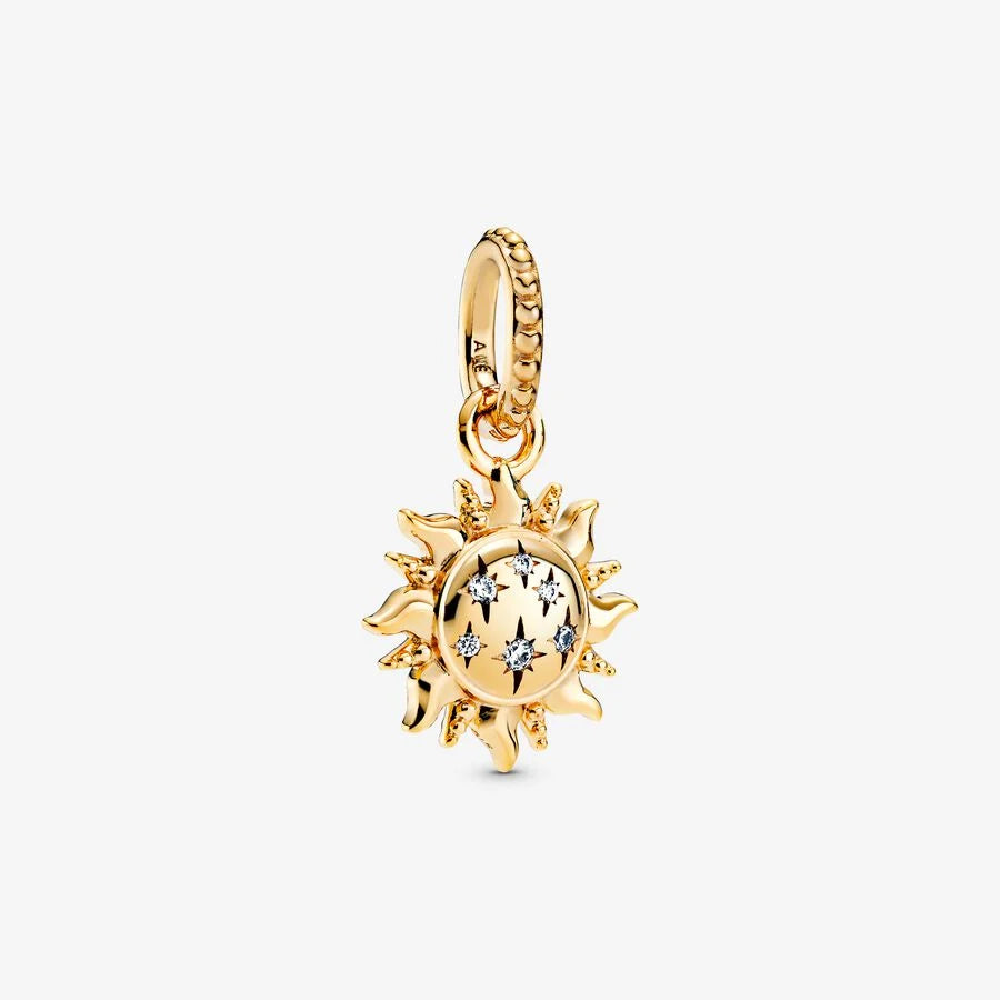 Pandora Sun 14k gold-plated pendant with clear cubic zirconia gold sterling-silver; gold Dangle by The Alternative Bead. Your official Pandora Retailer from Germany