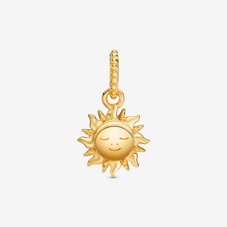 Pandora Sun 14k gold-plated pendant with clear cubic zirconia gold sterling-silver; gold Dangle by The Alternative Bead. Your official Pandora Retailer from Germany