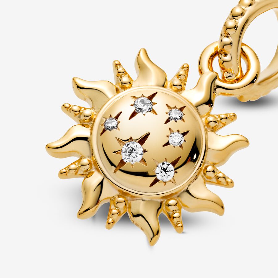 Pandora Sun 14k gold-plated pendant with clear cubic zirconia gold sterling-silver; gold Dangle by The Alternative Bead. Your official Pandora Retailer from Germany