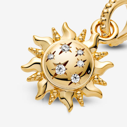 Pandora Sun 14k gold-plated pendant with clear cubic zirconia gold sterling-silver; gold Dangle by The Alternative Bead. Your official Pandora Retailer from Germany