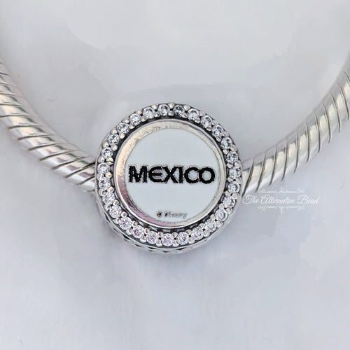 Disney x Pandora Mickey Mouse Mexico (EPCOT World Showcase) silver and white and blue and beige sterling-silver and enamel Bead by The Alternative Bead. Your official Disney x Pandora Retailer from Germany