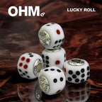 OHM Beads GOTM NO. 53 Lucky Roll white and dots glass Bead by The Alternative Bead. Your official OHM Beads Retailer from Germany