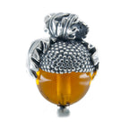 Aurora Charm Oak Acorn Charm silver; brown sterling-silver; glass Dangle by The Alternative Bead. Your official Aurora Charm Retailer from Germany