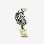 Praan Artemis Crescent Moon Charm silver and white sterling-silver and enamel Dangle by The Alternative Bead. Your official Praan Retailer from Germany