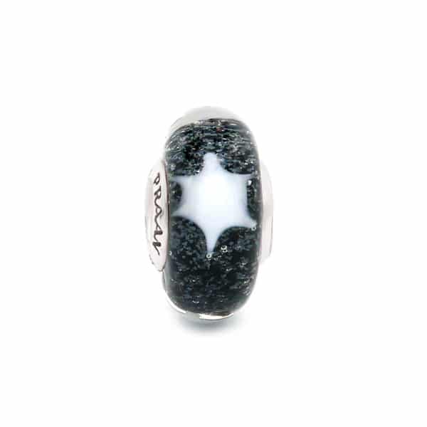 Praan Hex Star black and white glass Bead by The Alternative Bead. Your official Praan Retailer from Germany