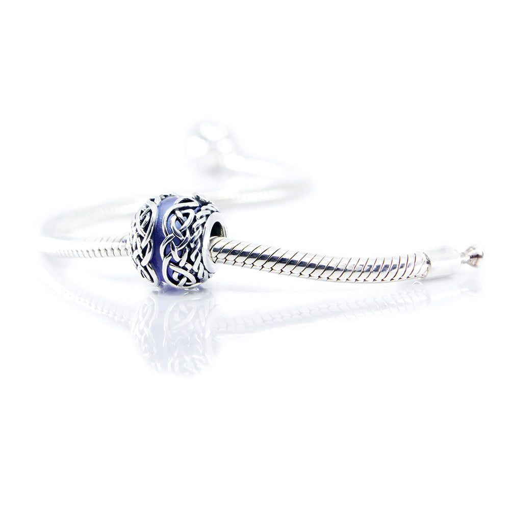 The Alternative Bead: Aurora Charm - Celtic Mystic Knot Purple Bead Sterling Silver Charm Picture 3