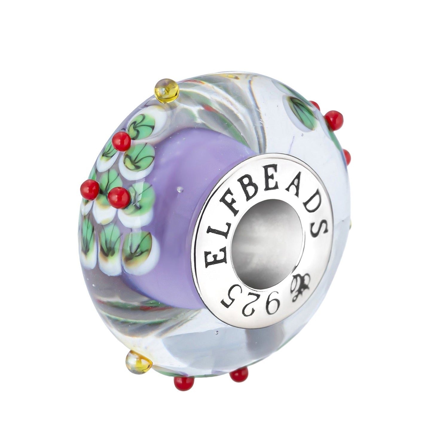 Silver; Purple Elfbeads Christmas Tree Lavender Wonderland Charm by The Alternative Bead 