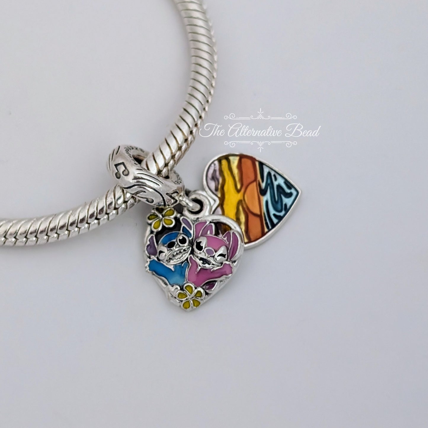 Stitch & Angel Heart Dangle