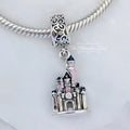 Disney x Pandora Sleeping Beauty Castle Dangle (Disneyland USA) silver and pink sterling-silver and enamel Dangle by The Alternative Bead. Your official Disney x Pandora Retailer from Germany