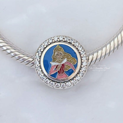 Disney x Pandora RunDisney 2025 Disneyland Princess Half Marathon 13.1k Sleeping Beauty silver; blue; pink sterling-silver; enamel Bead by The Alternative Bead. Your official Disney x Pandora Retailer from Germany