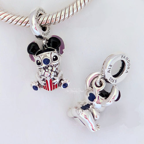 Disney x Pandora Lilo & Stitch (2025) Popcorn Bucket Dangle silver and red and blue and pink sterling-silver and enamel Dangle by The Alternative Bead. Your official Disney x Pandora Retailer from Germany