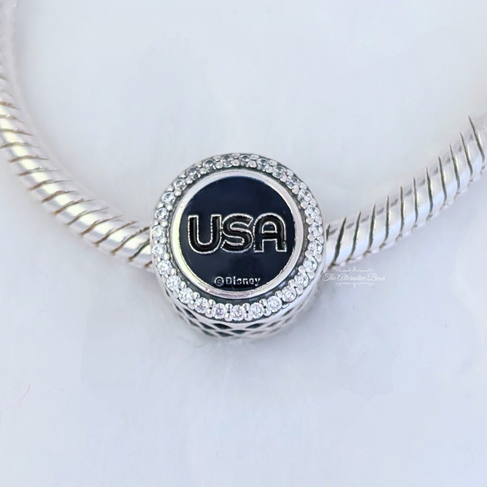 Disney x Pandora Mickey Mouse USA (EPCOT World Showcase) silver; blue sterling-silver; enamel Bead by The Alternative Bead. Your official Disney x Pandora Retailer from Germany