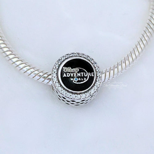Disney x Pandora Disney Adventure World Logo Button Charm silver; purple; blue sterling-silver; enamel Bead by The Alternative Bead. Your Jewelry Retailer from Germany