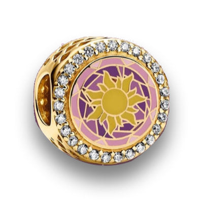 Disney x Pandora Rapunzel Tangled Charm Limited Editon gold; pink; purple; yellow gold-plated; enamel Bead by The Alternative Bead. Your Jewelry Retailer from Germany