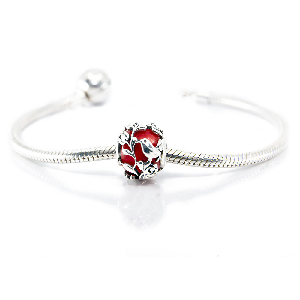 The Alternative Bead: Aurora Charm - Lover’s Song – Red Bead Sterling Silver Charm Picture 3