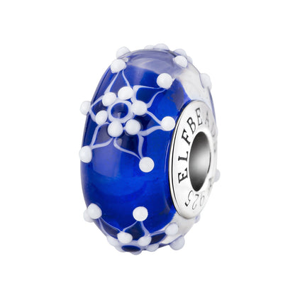 Silver; Blue Elfbeads Diamond Snowflakes Charm by The Alternative Bead 