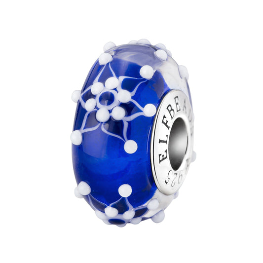 Silver; Blue Elfbeads Diamond Snowflakes Charm by The Alternative Bead 