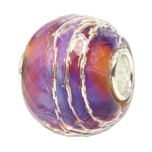 Ogerbeads Dreamtime Wired Sphere purple; orange glass Bead by The Alternative Bead. Your official Ogerbeads Retailer from Germany