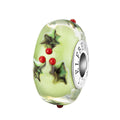 Elfbeads Frosted Mint Poinsettia silver; green glass Bead by The Alternative Bead. Your official Elfbeads Retailer from Germany