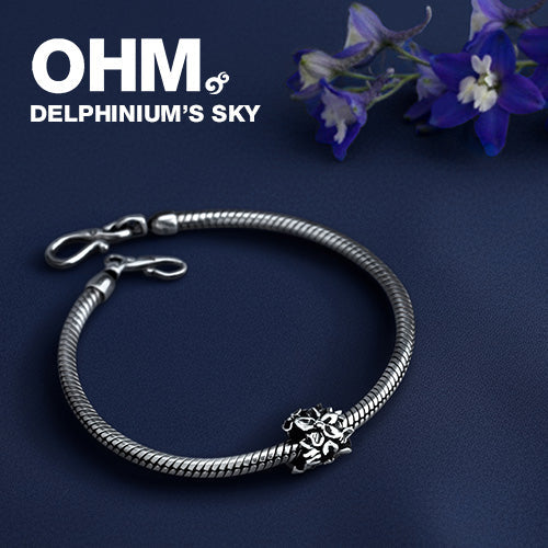 OHM Beads Delphinium’s Sky silver sterling-silver Bead by The Alternative Bead. Your official OHM Beads Retailer from Germany