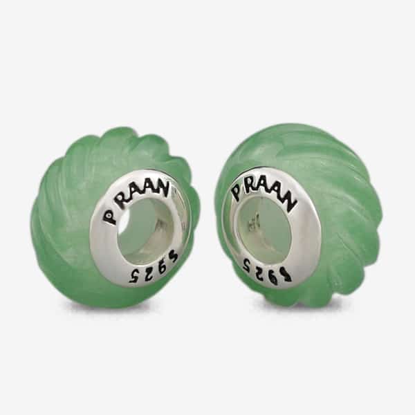 Praan Green Aventurine Twisted Rope Stopper Charms green natural-stone Stopper by The Alternative Bead. Your official Praan Retailer from Germany