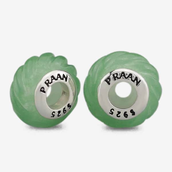 Praan Green Aventurine Twisted Rope Stopper Charms green natural-stone Stopper by The Alternative Bead. Your official Praan Retailer from Germany