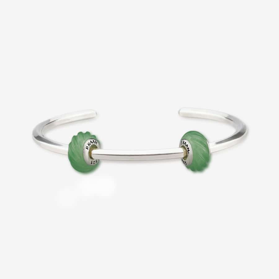 Praan Green Aventurine Twisted Rope Stopper Charms green natural-stone Stopper by The Alternative Bead. Your official Praan Retailer from Germany
