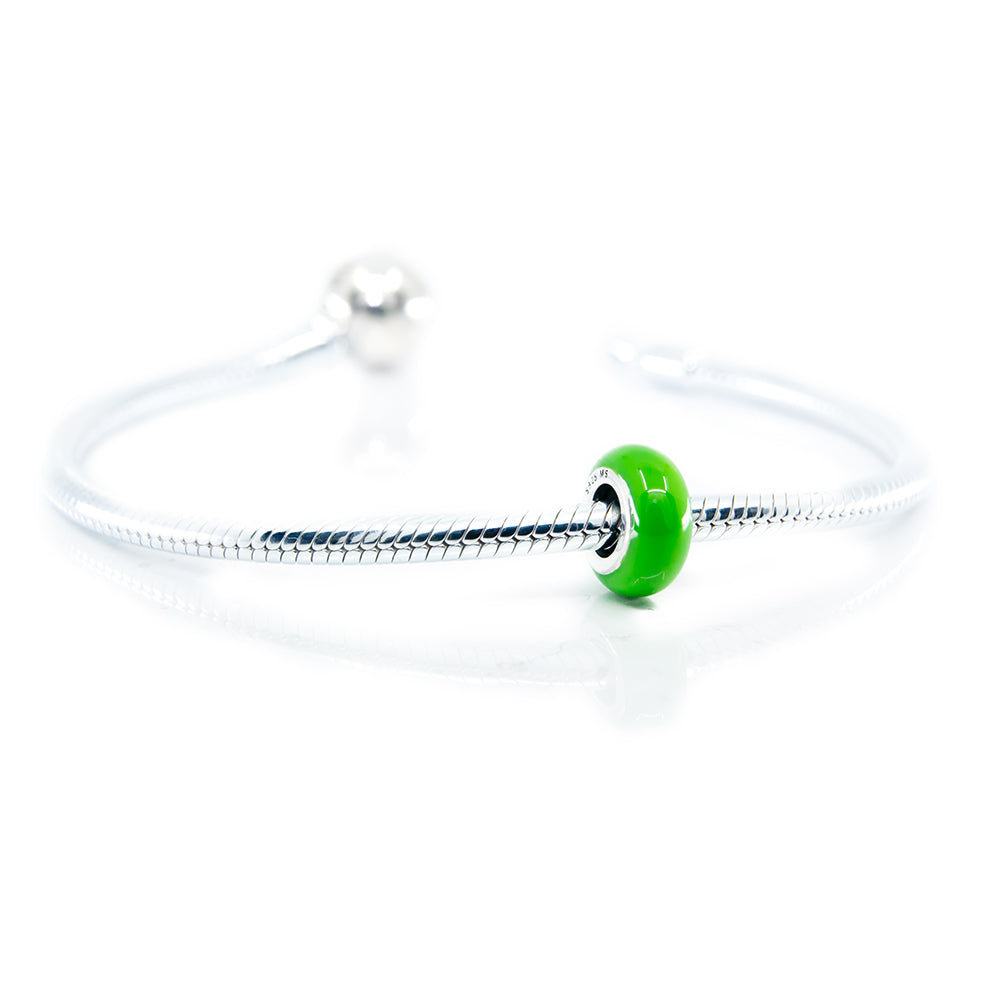 The Alternative Bead: Aurora Charm - Green Universal Enamel Stopper Sterling Silver Charm Picture 2