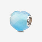 Praan Heritage Blue Cat’s Eye Faceted Glass Heart Charm blue natural-stone Bead by The Alternative Bead. Your official Praan Retailer from Germany
