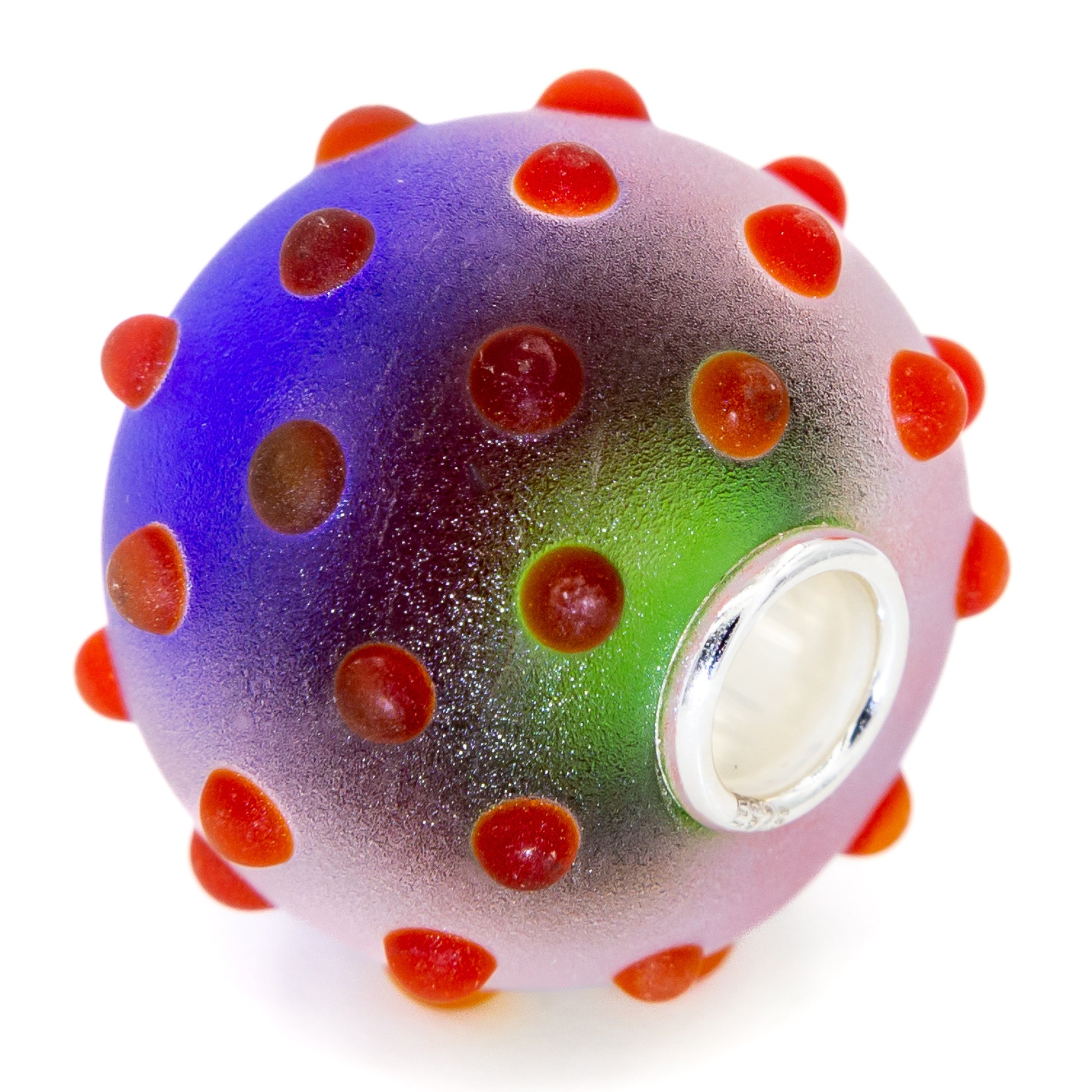 Elfbeads Holiday Ornament World Dewdrops Frost (G211209) red and blue and green glass Charm - The Alternative Bead official German Retailer. Buy 4 get 5 - free DHL Shipping for all orders above 150€