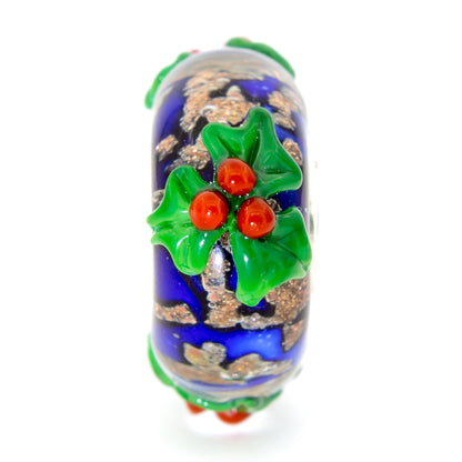 Elfbeads Holly Leaves Golddust (G211206) glass Charm - The Alternative Bead official German Retailer. Buy 4 get 5 - free DHL Shipping for all orders above 150€