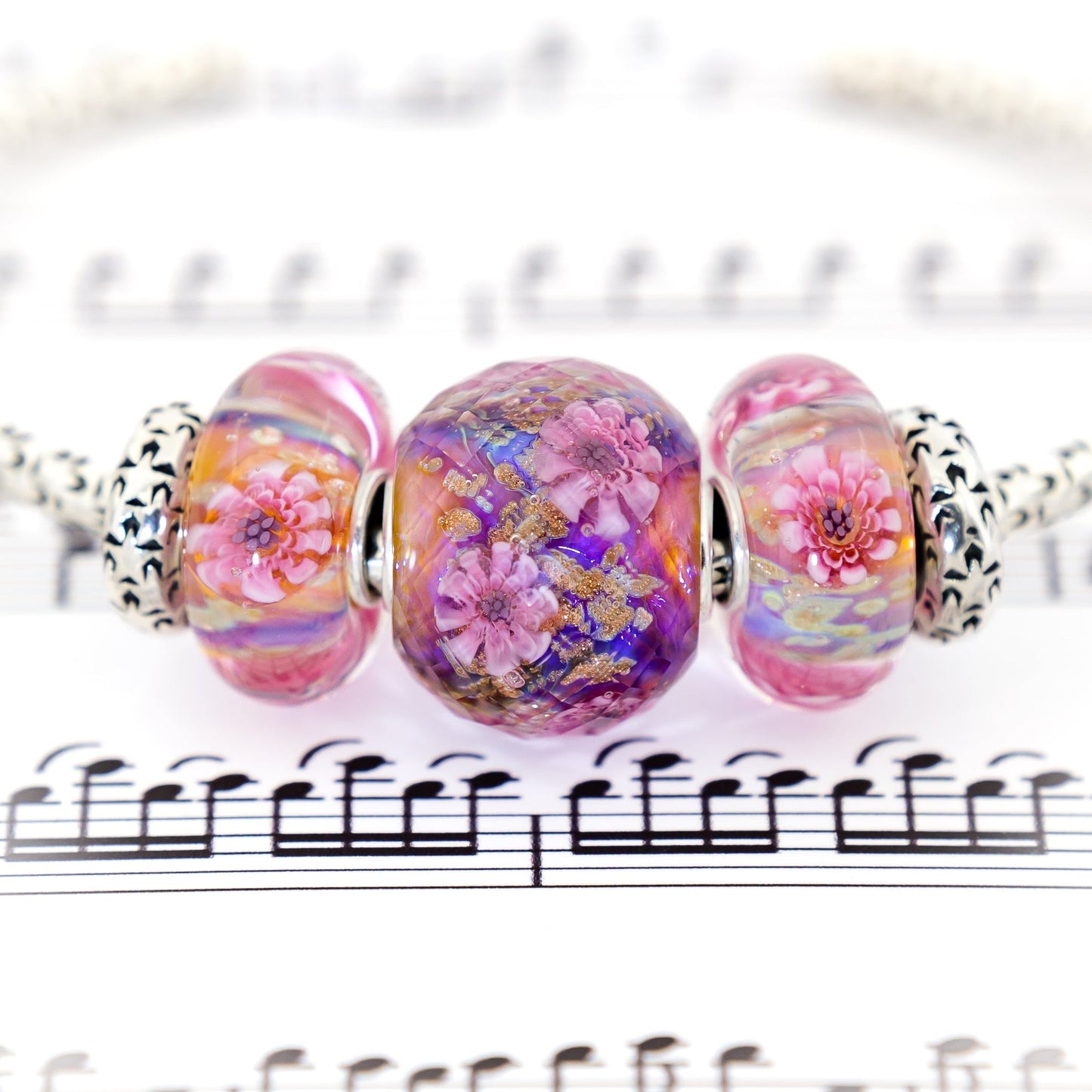  Elfbeads Cherry Blossom Magic Shimmer Charm by The Alternative Bead 