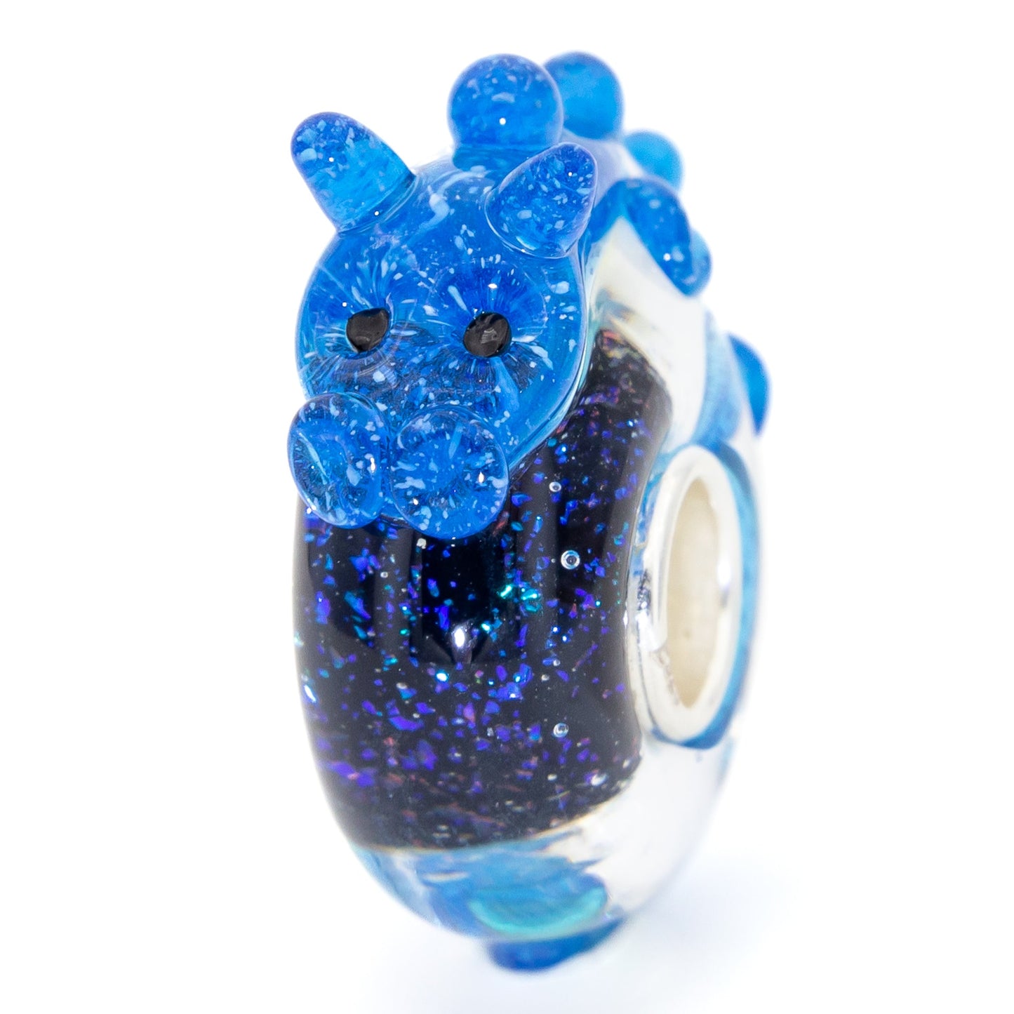 Blue; Silver Elfbeads Ice Dragon Charm by The Alternative Bead 