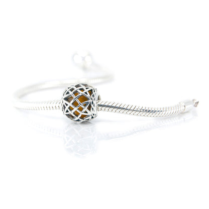 Aurora Charm Irish Celtic Eternity Amber Bead silver; orange sterling-silver; glass Bead by The Alternative Bead. Your official Aurora Charm Retailer from Germany