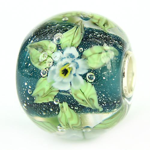  Elfbeads Lagoon Flowerpainting World Charm by The Alternative Bead 