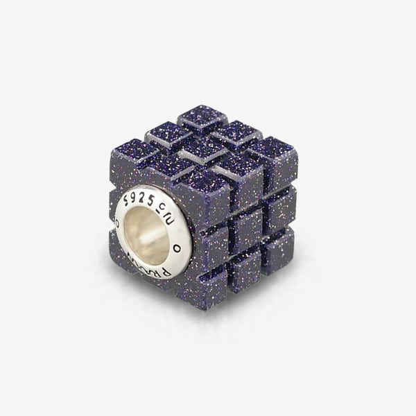 Liberty Blue Gold Stone Rubix Cube Charm