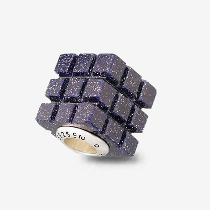 Liberty Blue Gold Stone Rubix Cube Charm