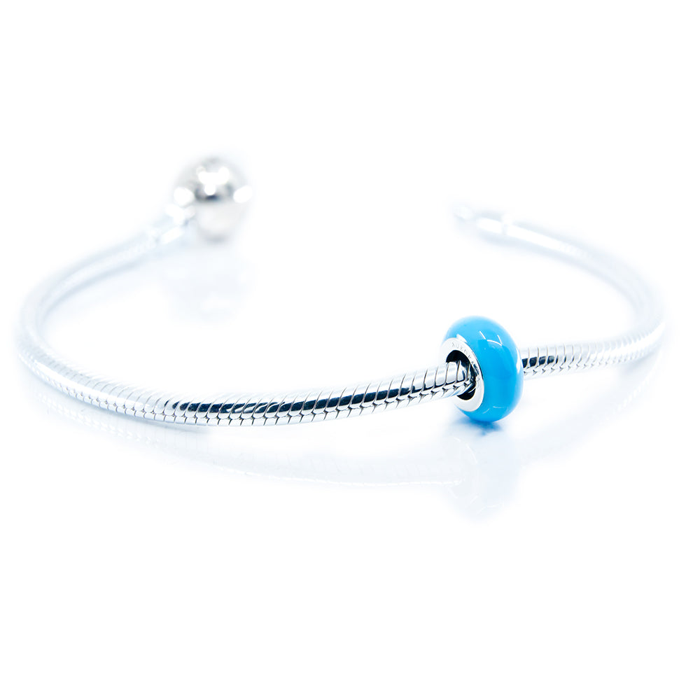 The Alternative Bead: Aurora Charm - Blue Universal Enamel Stopper Sterling Silver Charm Picture 2