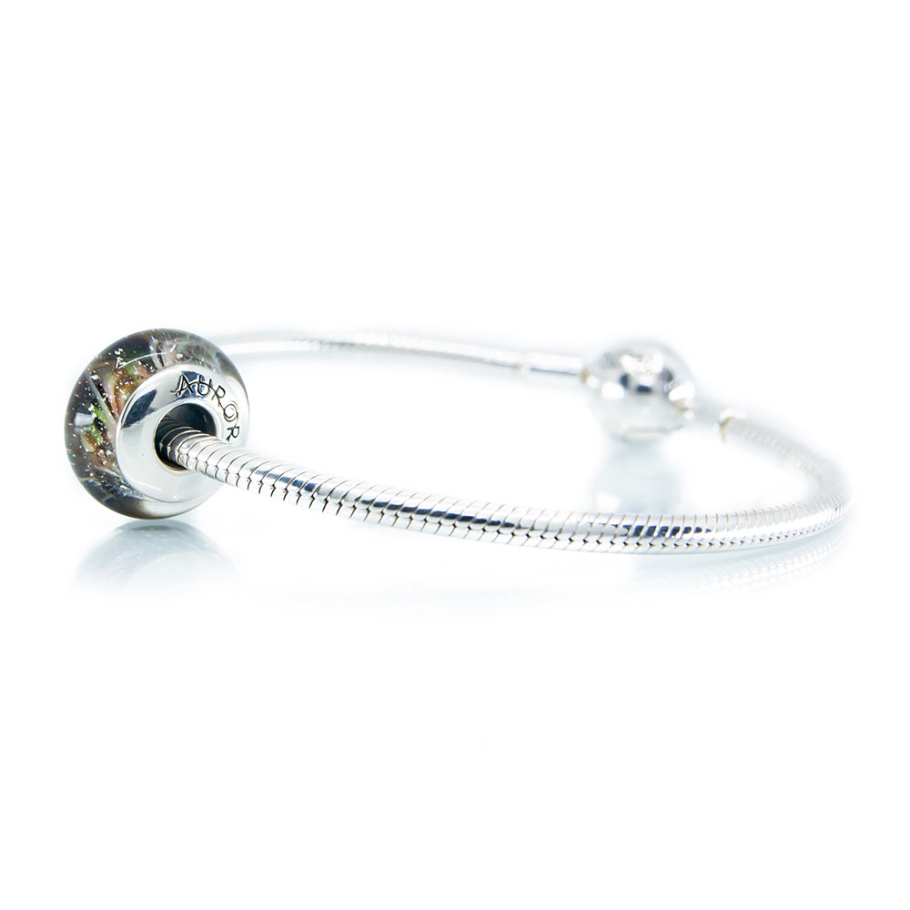 Aurora Charm Fly with the Angels - Limited Edition Murano Glass Bead brown; green glass Bead by The Alternative Bead. Your official Aurora Charm Retailer from Germany