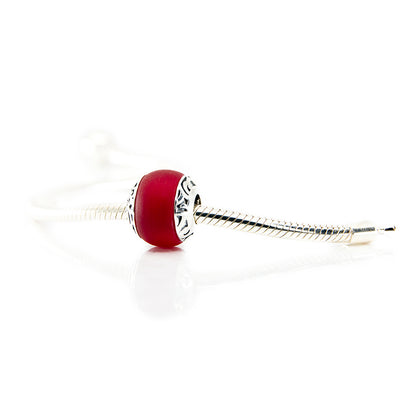 The Alternative Bead: Aurora Charm - Manihi Island Red Sea Glass Bead Sterling Silver Charm Picture 3