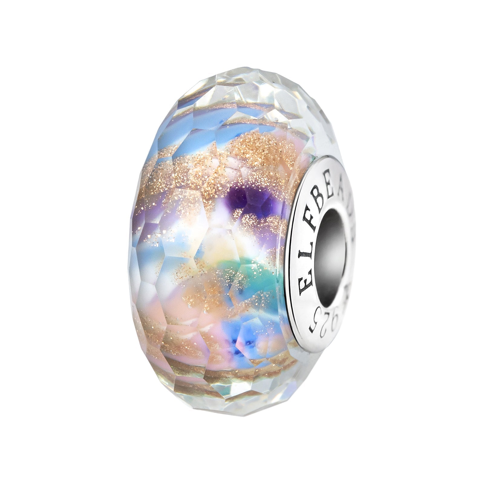 Silver; Blue Elfbeads Merry Dream Golddust Fractal Charm by The Alternative Bead 