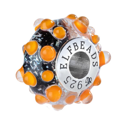  Elfbeads Midnight Pumpkin Dewdrops Charm by The Alternative Bead 