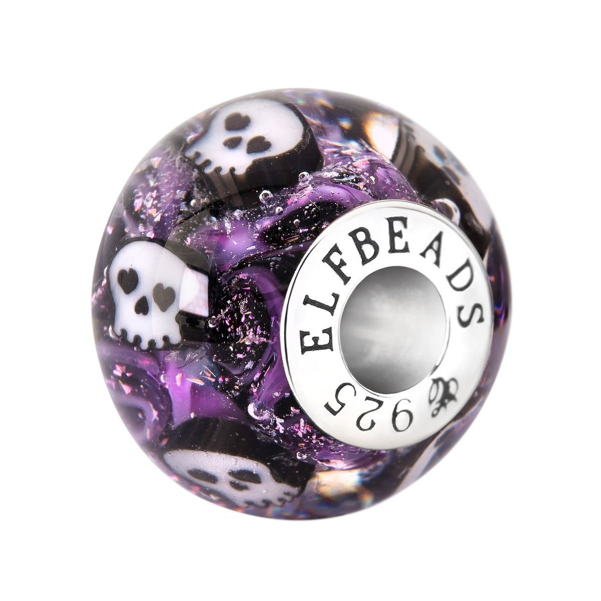 Elfbeads Midnight Skulls World purple glass Bead by The Alternative Bead. Your official Elfbeads Retailer from Germany