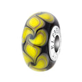 Elfbeads Moonflower Swirlstone yellow; black glass Bead by The Alternative Bead. Your official Elfbeads Retailer from Germany