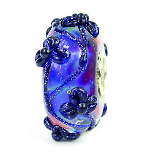 Elfbeads Nebula Halo Stardust Flowertwig blue glass Bead by The Alternative Bead. Your official Elfbeads Retailer from Germany