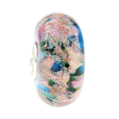 Ogerbeads Fairytale Forest Pixiedust blue; gold glass Bead by The Alternative Bead. Your official Ogerbeads Retailer from Germany