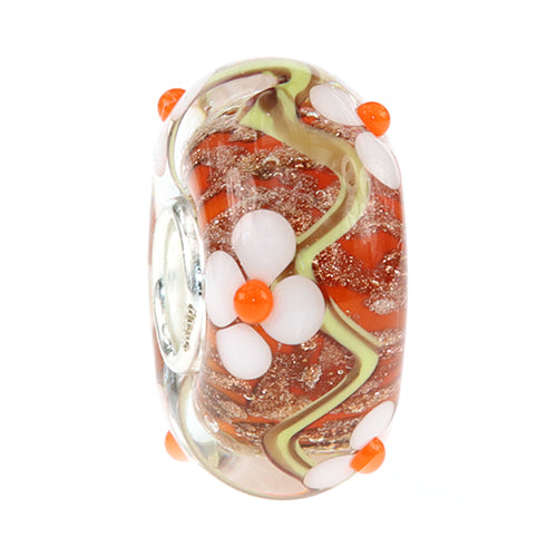  Ogerbeads Tangerine Flowers Bead by The Alternative Bead 