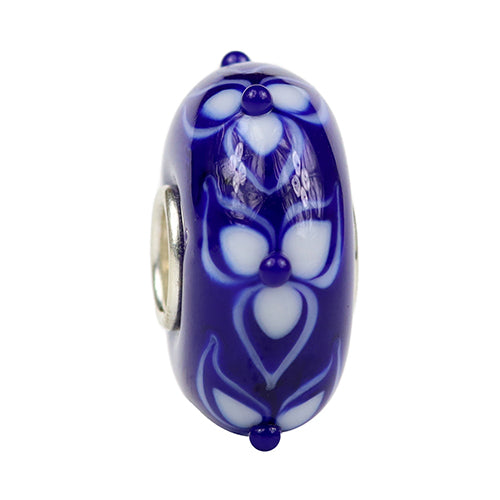  Ogerbeads Delft Blue Triflower Dark Bead by The Alternative Bead 